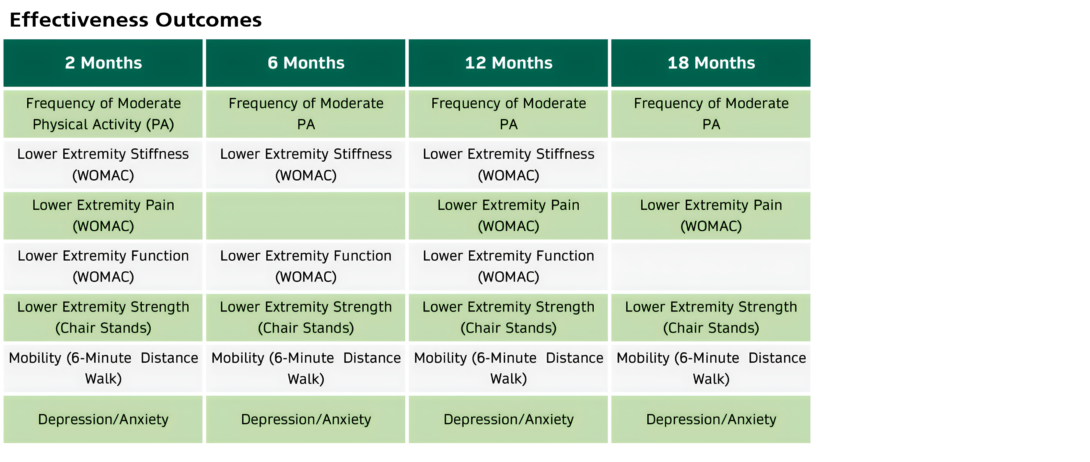 Effectiveness Outcomes Table